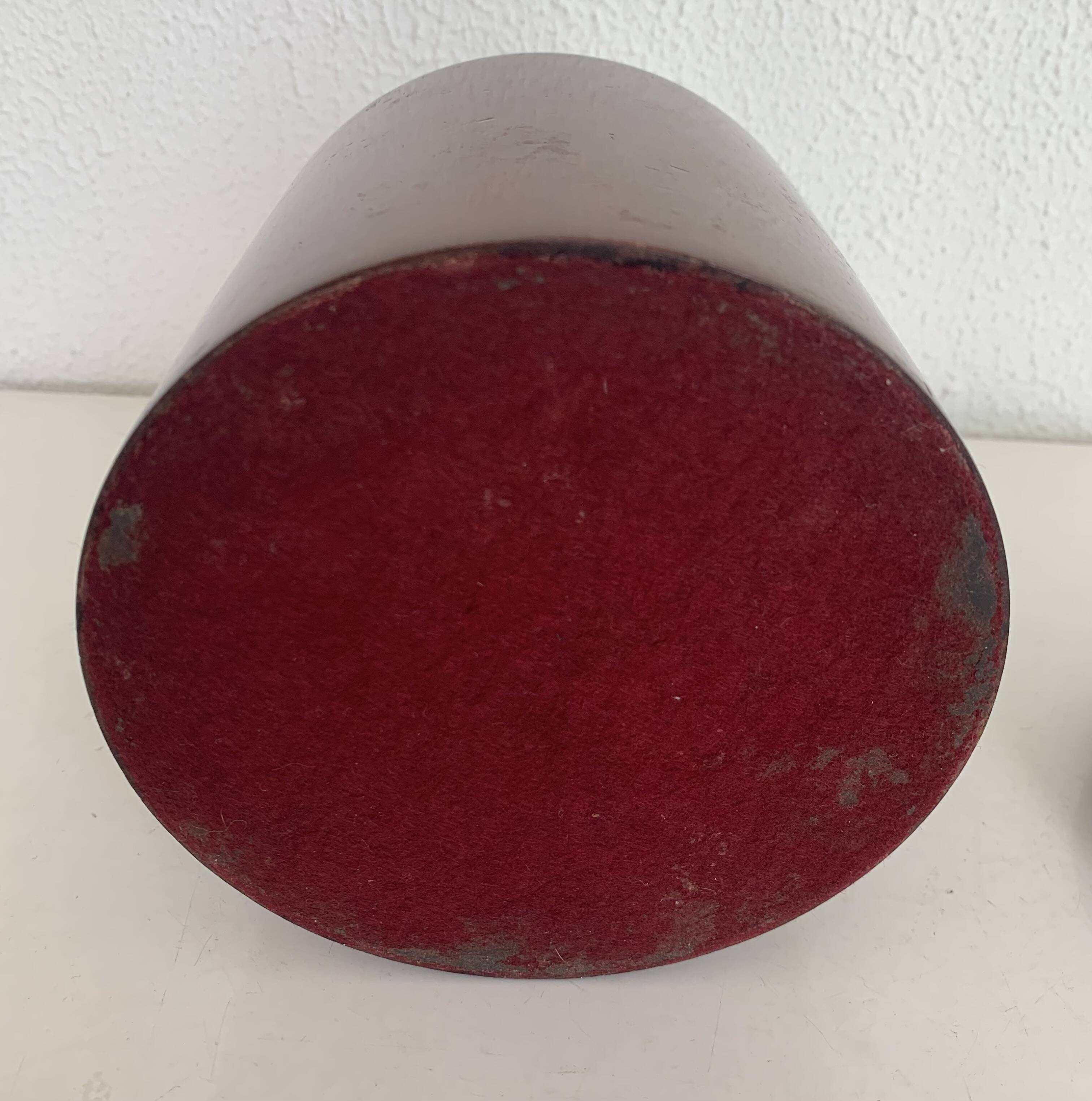 Vintage tobacco pot 1960 wooden snuff box with Stewart crest - 15 x 14 cm