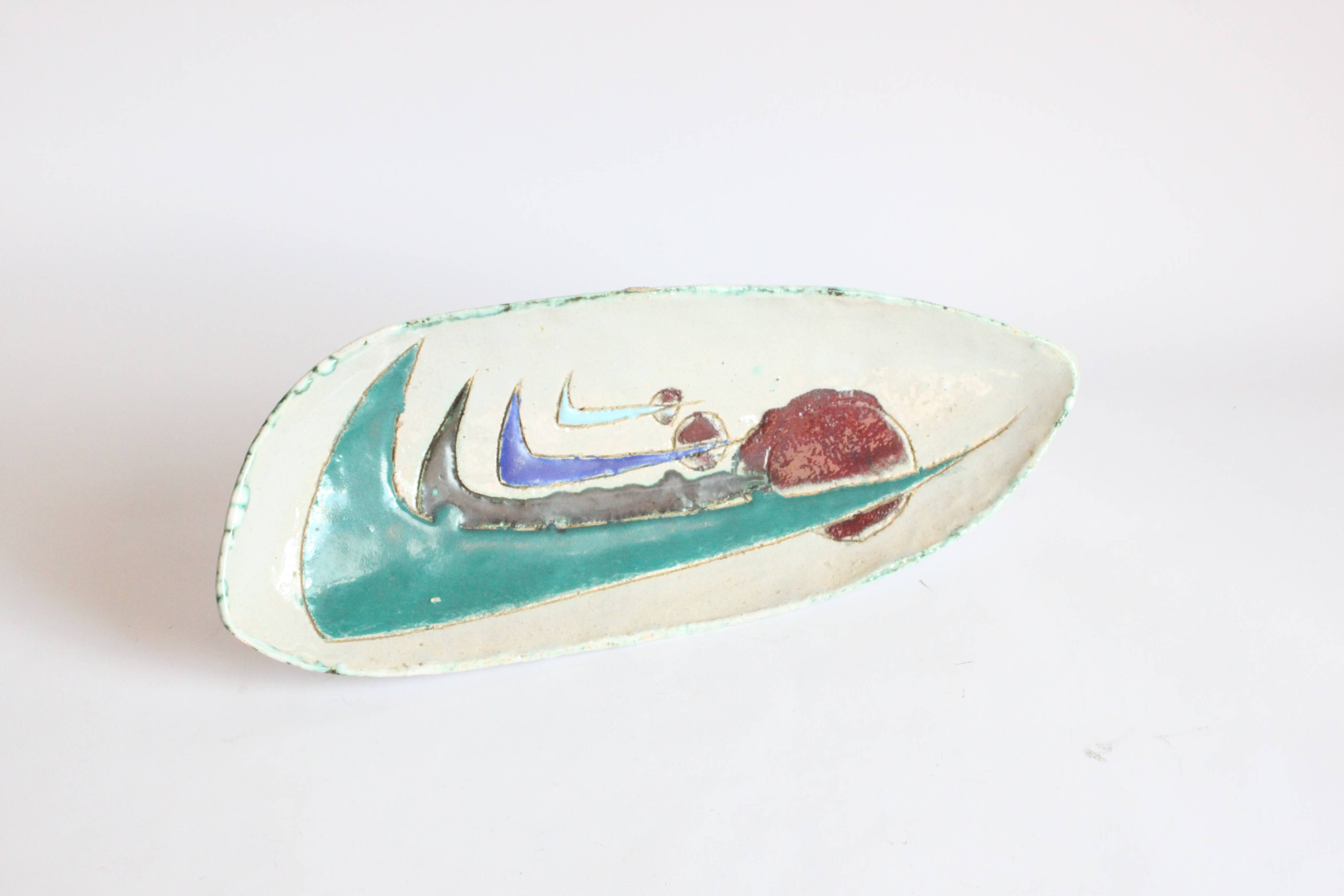 Hugo de Putter and Victoria Blansaer footed ceramic bowl, Belgium 1960s.