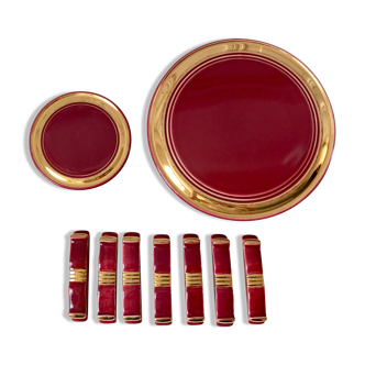 Art Deco set wine lees color 30s