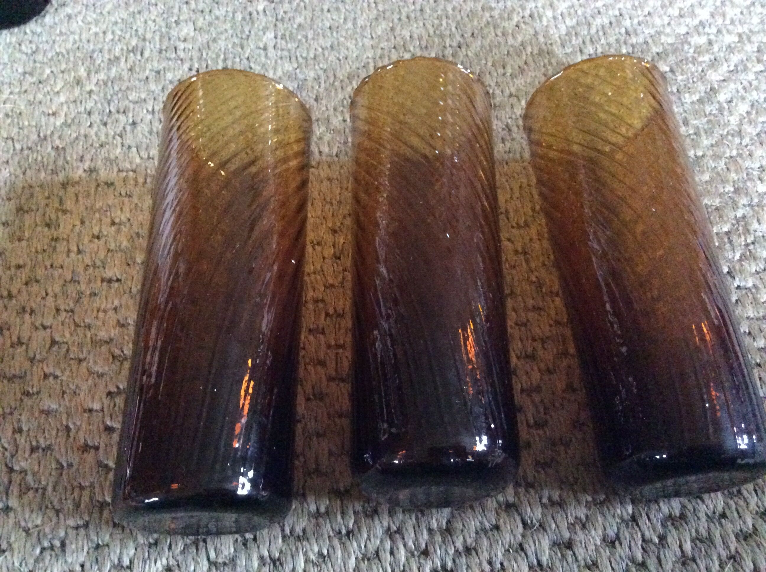 Série de 6 verres ambres