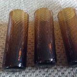 Series of 6 amber glasses
