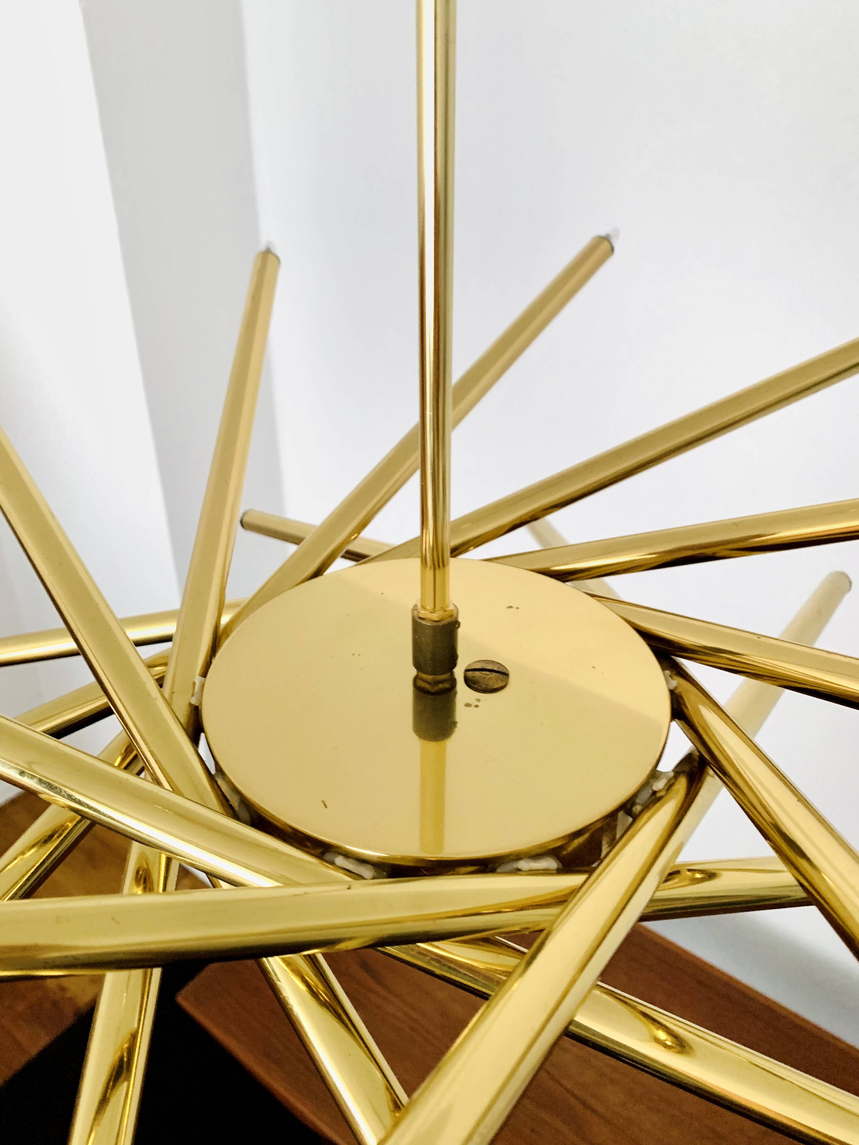 Holywood Regency Brass Chandelier