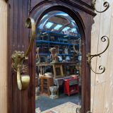Coat rack - Napoleon III wardrobe in walnut and brass