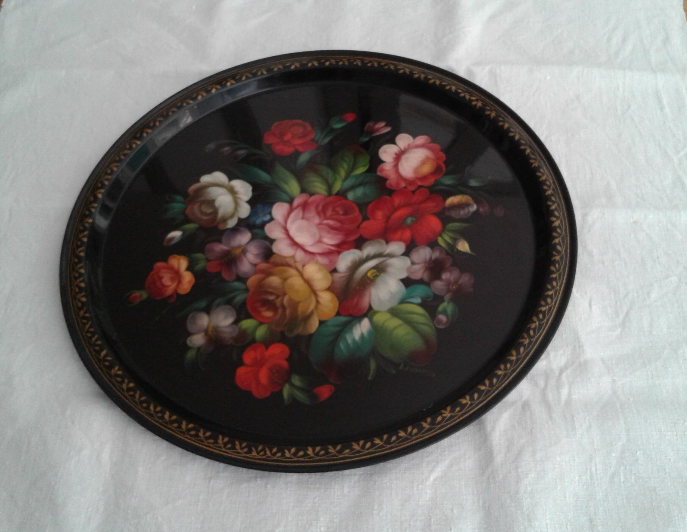 flowered tray origin Russia