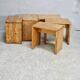 Selection by Charlotte Perriand for Les Arcs, set of 5 pine stools. France, circa 1960