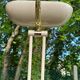 Vintage beige and gold articulated Italian floor lamp from the 1970s.