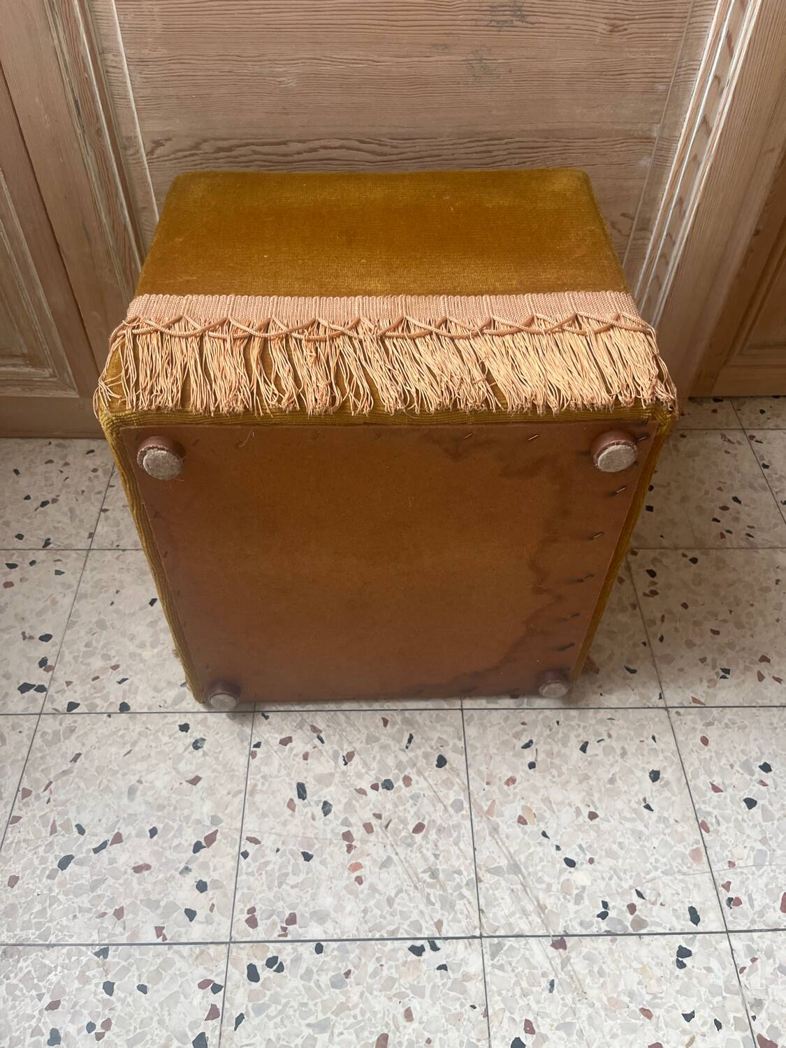 Velvet pouffe