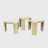Vintage white nesting tables by Giotto Stoppino for Kartell, 1970