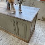 XXL walnut trade counter with multiple drawers