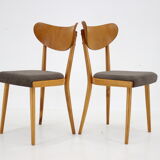 Ensemble de quatre chaises de salle à manger des années 1950, Tchécoslovaquie