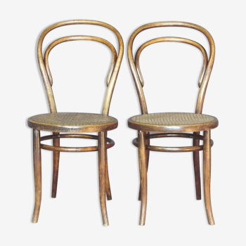 Deux chaises par Rabenau cannage ancien