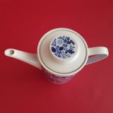 Melitta porcelain teapot white blue decoration