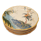 6 Gien France Caribbean Dinner Plates
