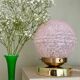 Vintage globe table lamp in pink Clichy glass