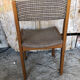 Set of 3 vintage 60s wooden fabric and tile chairs