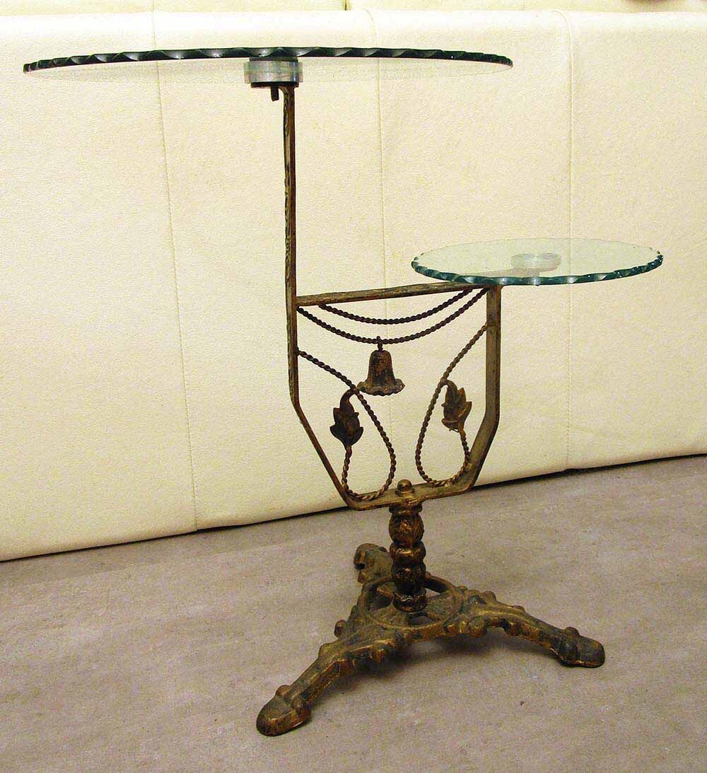 Metal and glass side table