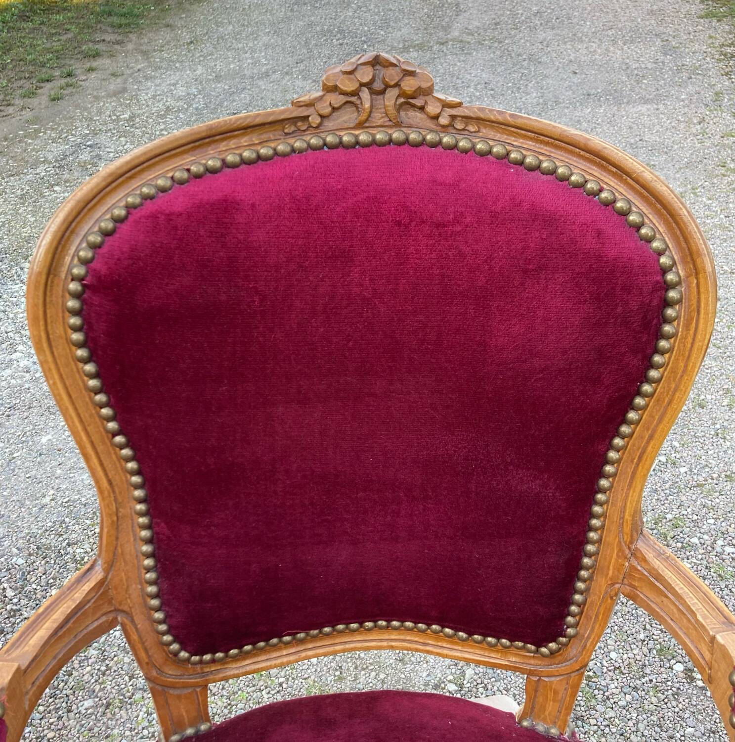 Louis XV armchairs in solid wood, 20th century