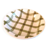 Round hollow dish Moulin des Loups green tablecloth model / 50s-60s