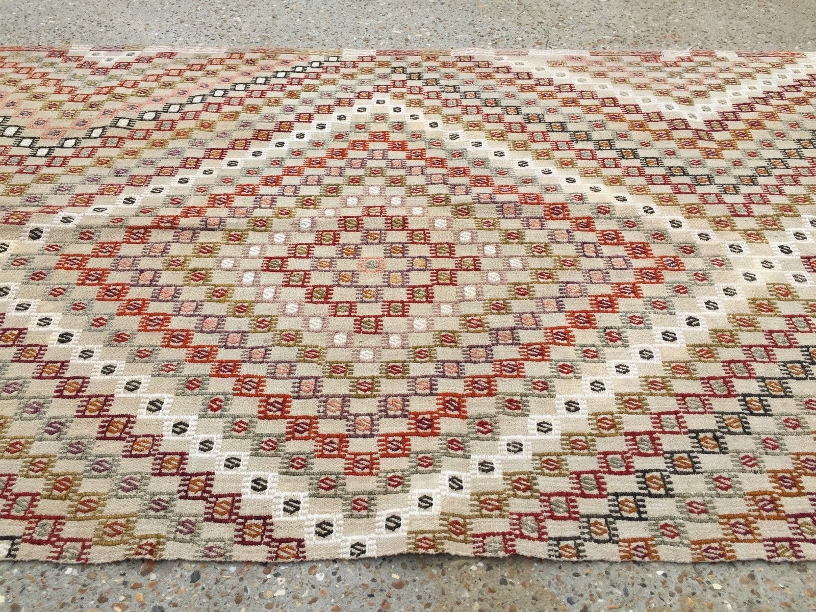 Turkish Kilim Rug 313x108cm shabby chic wool, country home, boho