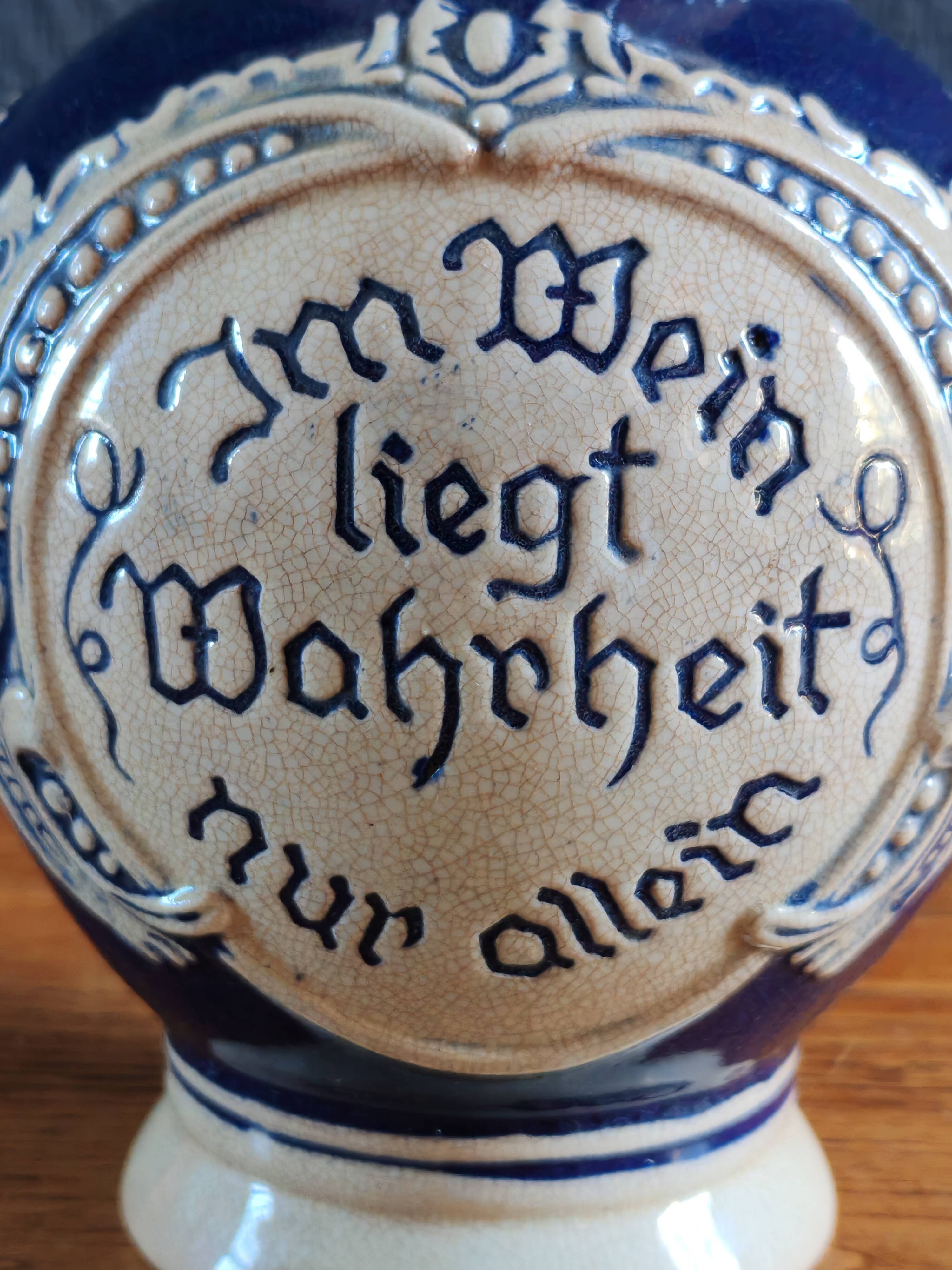Old Stoneware Wine Jug from Westerwald, Germany