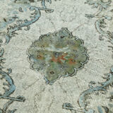 Handwoven overdyed oriental 1970s 185 cm x 295 cm blue carpet