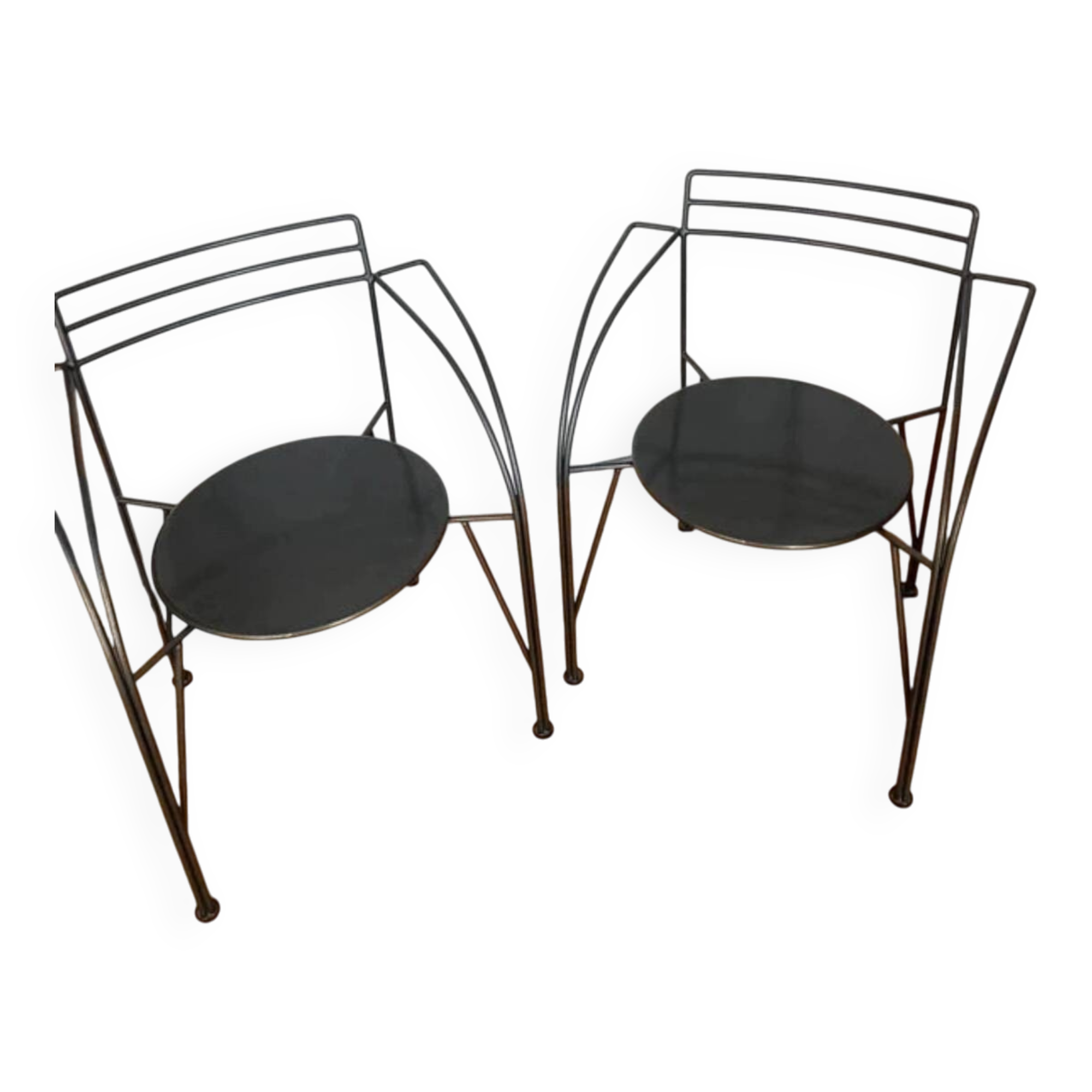 Set of 2 Silver Moon Design Armchairs by Pascal Mourgue for Fermob
