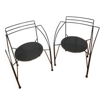 Set of 2 Silver Moon Design Armchairs by Pascal Mourgue for Fermob