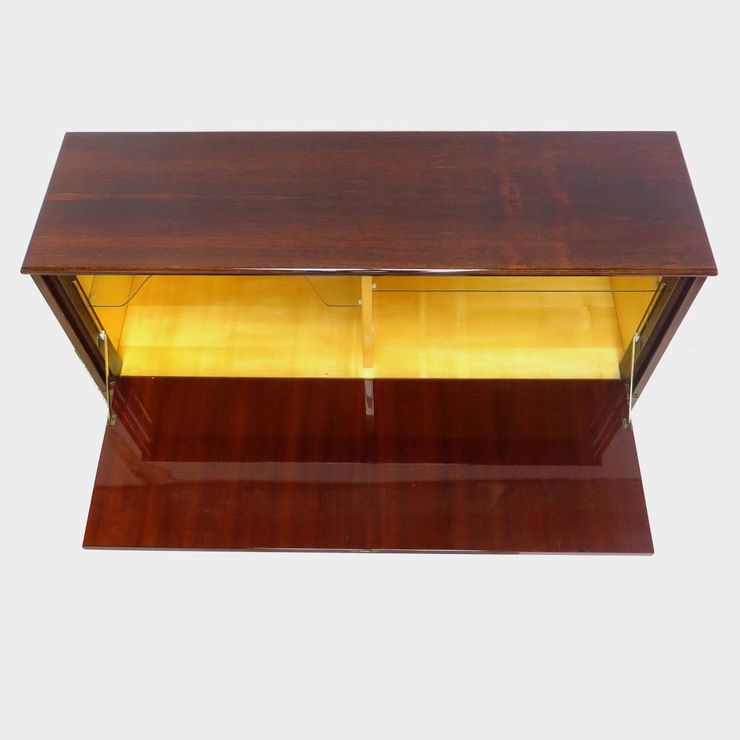 Vintage mid century Art Deco secretary bar cabinet in rosewood, 1930s