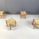 Vintage wicker stools - set of 4, 1960s
