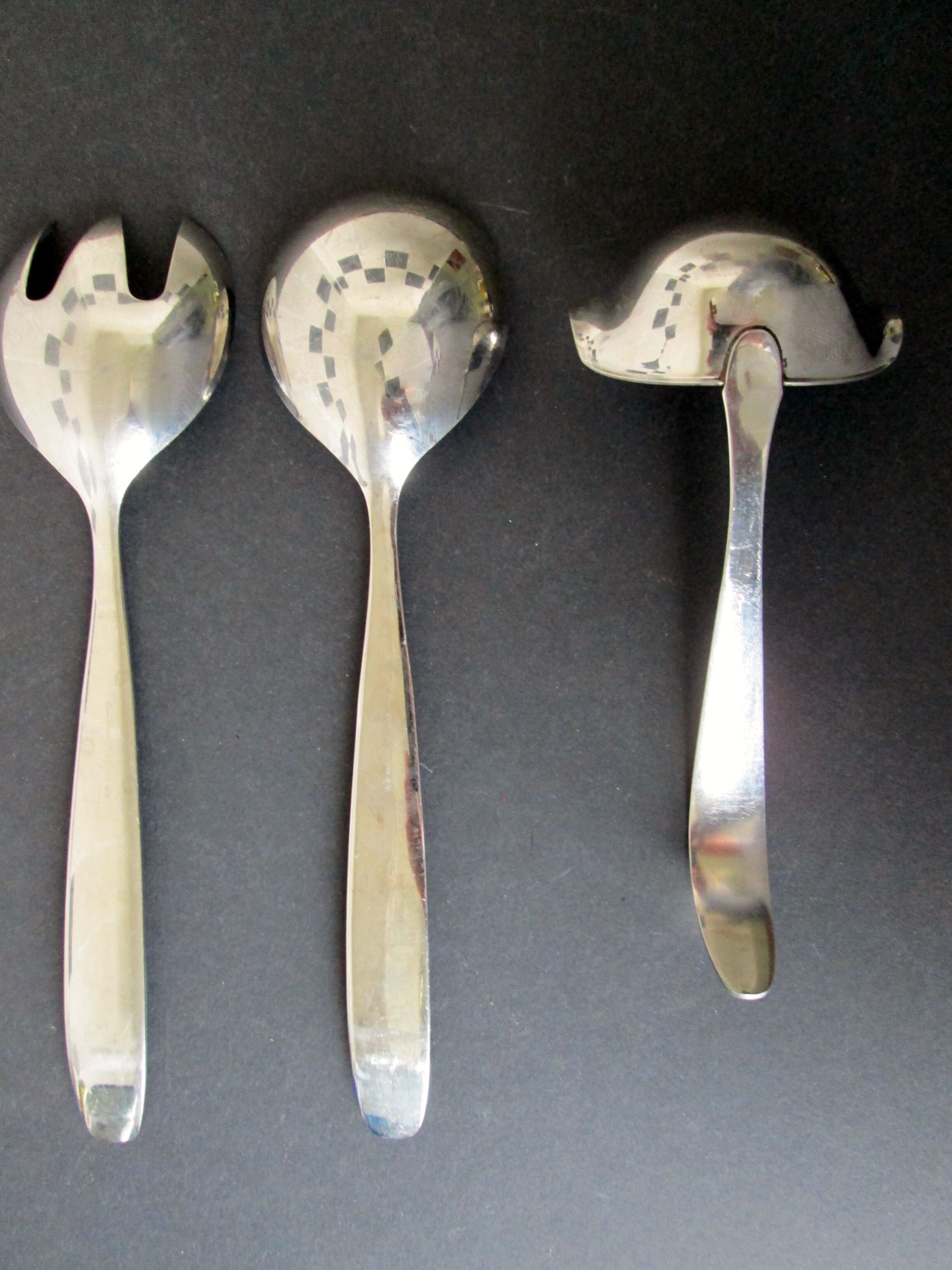Kaj Franck vintage flatware / cutlery “Scandia” pattern, Finnish design 1952 for Hackman Finland, 3 pieces
