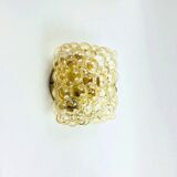 Mid Century Amber Bubble Glass Flush Mount By Helena Tynell For Limburg, Germany, 1970s