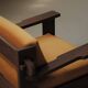 Pair of architect's armchairs in solid wood, France, circa 1970.