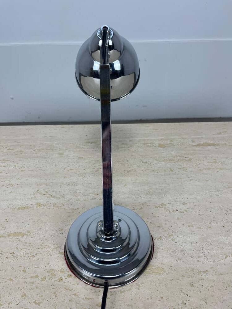 Modernist Art Deco desk lamp, chrome metal, 1930s/40s