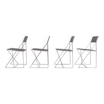 Nuova X-Line Chairs by Niels Jørgen Haugesen for Hybodan AS, Denmark 1970s