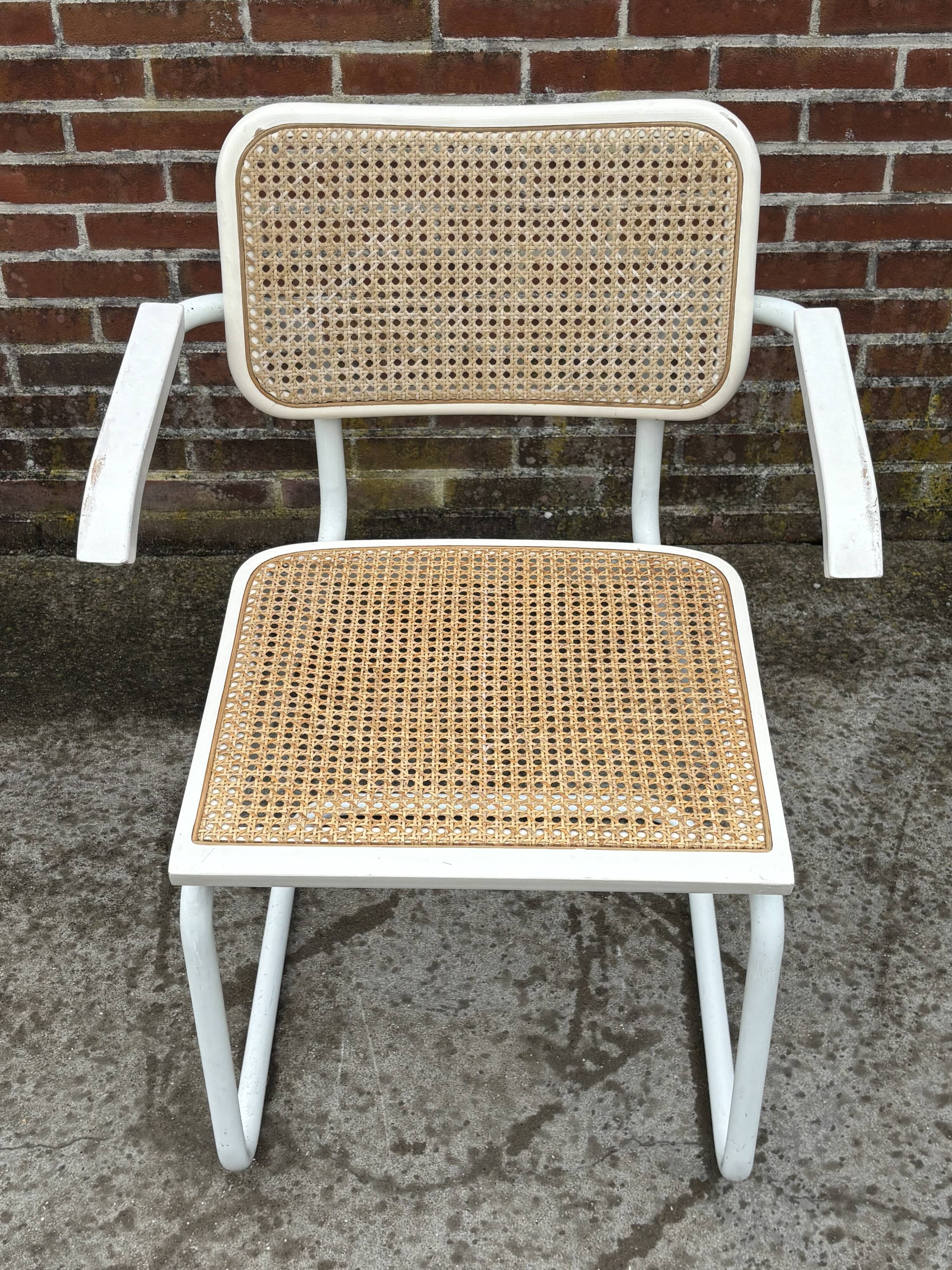 Set of 4 Cesca chairs model B64 with armrests Cesca Marcel breuer design