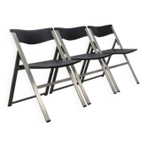 Lot de 3 chaises pliantes P08 de Tecno, Italie (prix fixe)