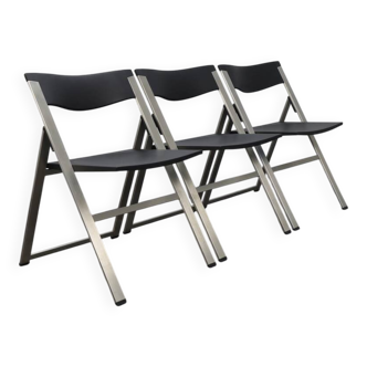 3x Folding Chair P08 by Tecno, Italy (set price)
