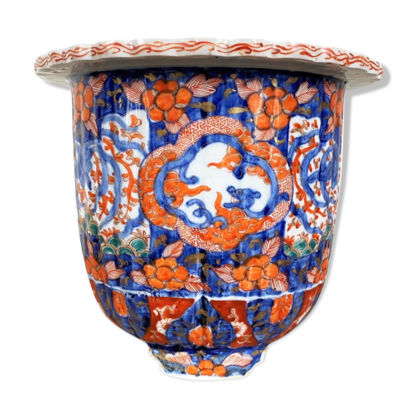 Pot de fleurs en porcelaine Imari 19ème siècle