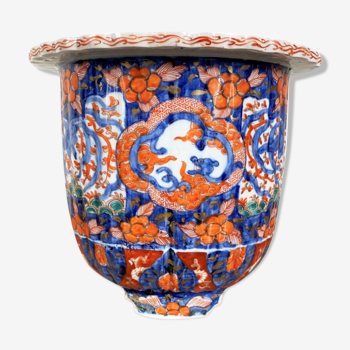 Flower pot in porcelain Imari 19th century
