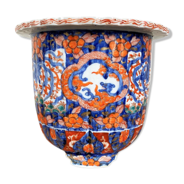 Flower pot in porcelain Imari 19th century