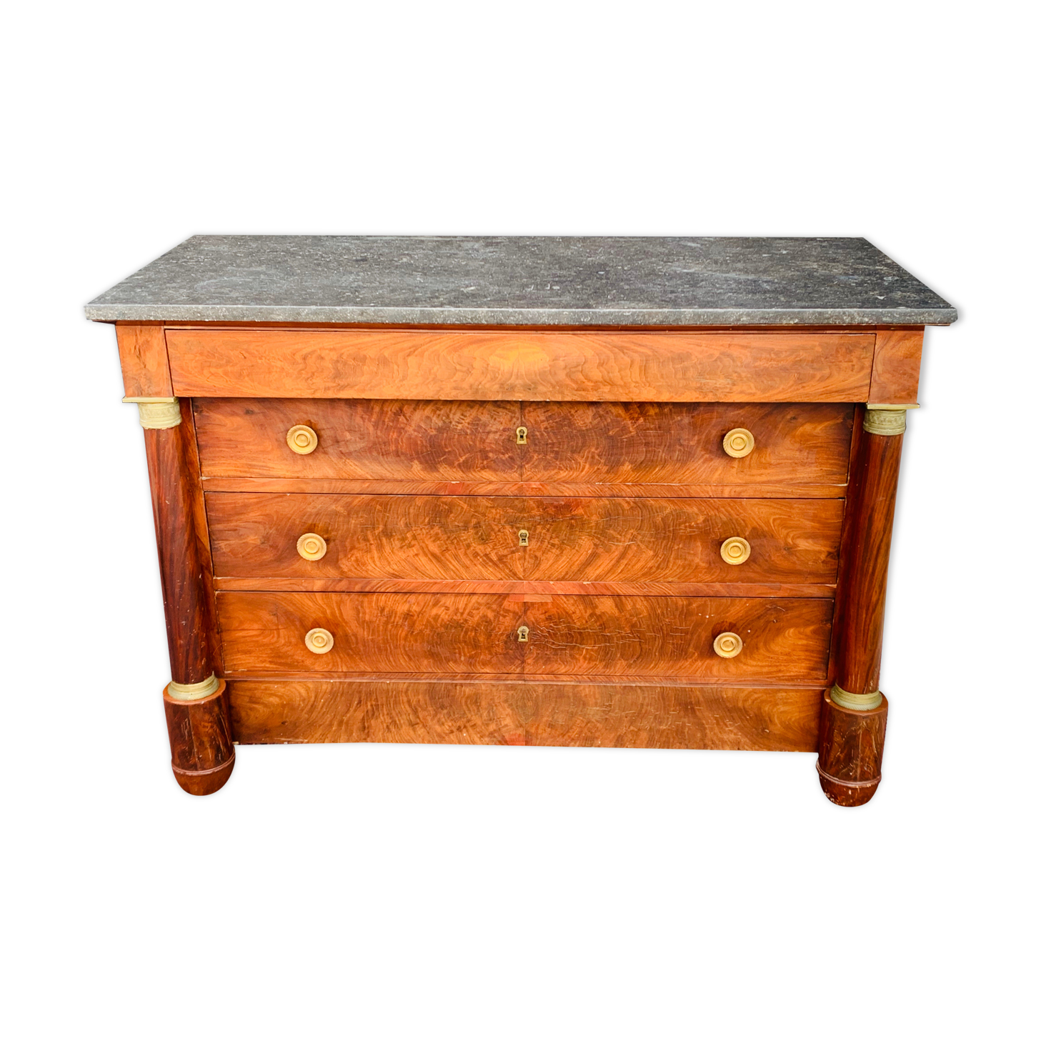 Dresser in flamed mahogany empire era