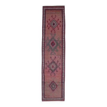 Tapis couloir turc vintage noué à la main 84x353