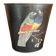 Vintage metal zinc paper bin parrot decor