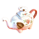 White porcelain teapot decorated with peonies elephant shape