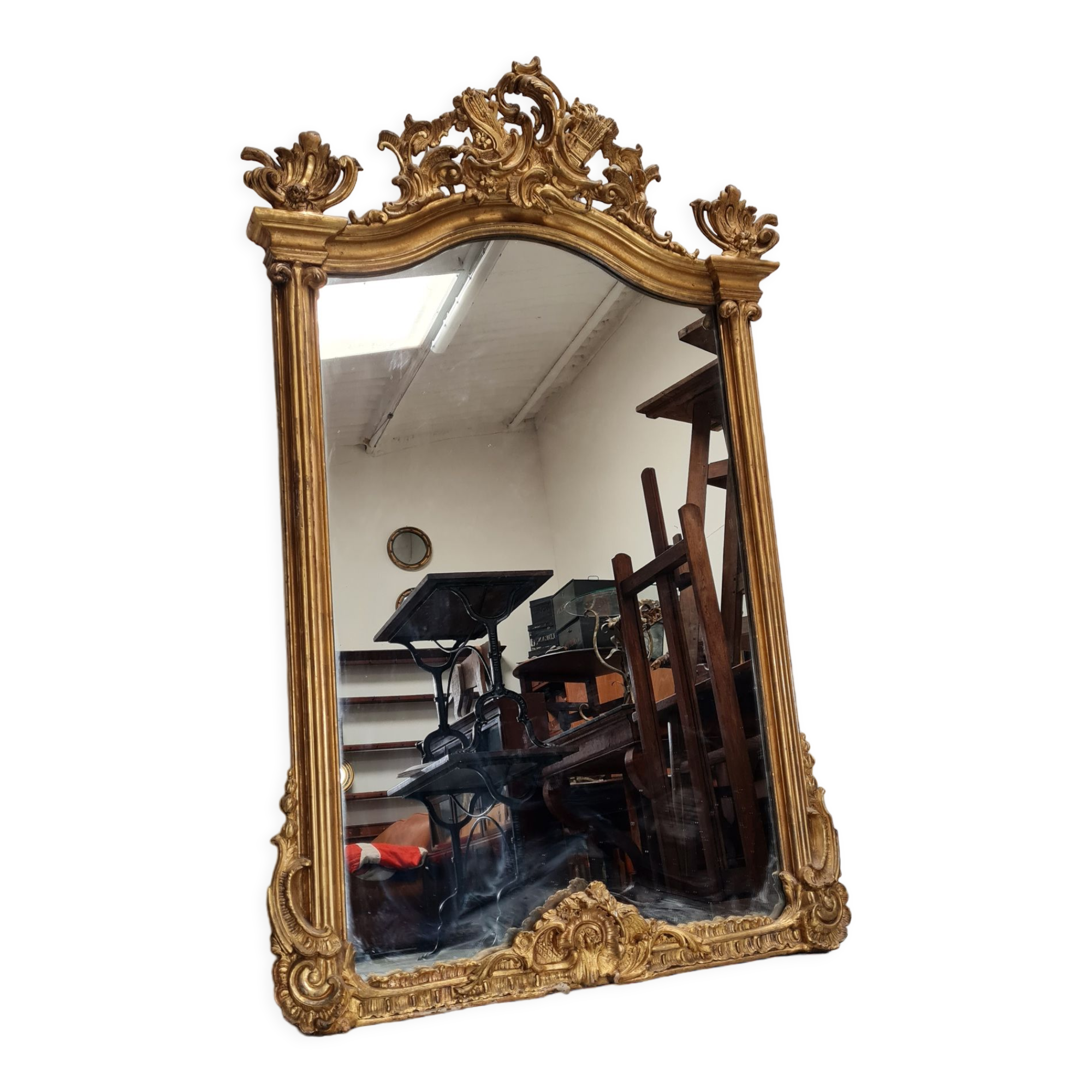 Ornate antique french mirror c1860