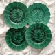 4 old plates in Sarreguemines vine leaf slip