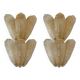 Luxury Venetian Wall Sconces in Amber "Graniglia" Leaves Murano Glass-Set o