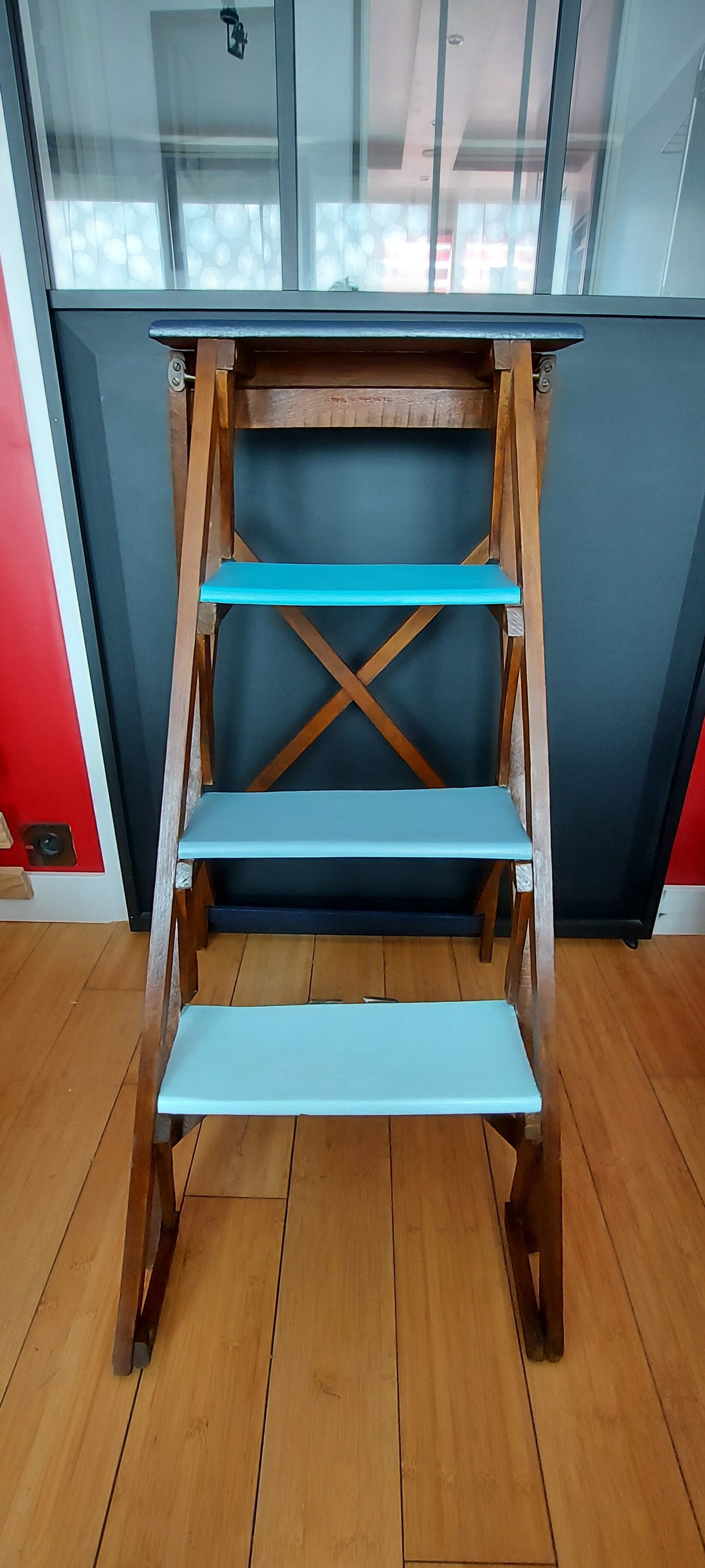 Design shelf from an old painter's stepladder