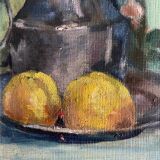 HSP painting "Bouquet of forsythia with lemons" signed A. Gabillet 1942