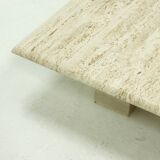 Mid Century Italian Modern Travertine Coffee Table 1970s